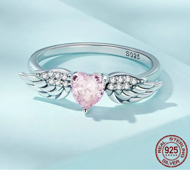 BAMOER Angel Wing Ring close-up