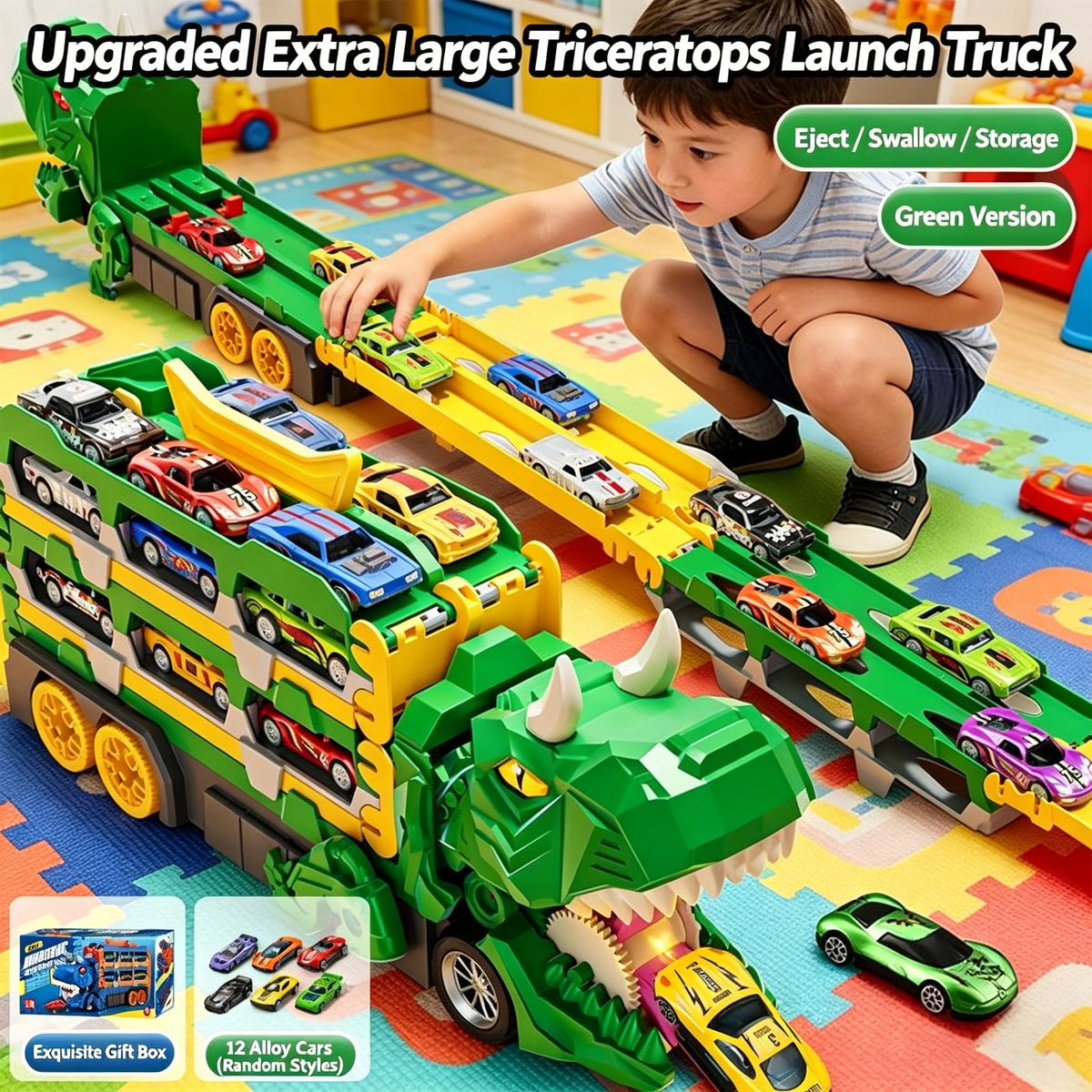 Dinosaur Catapult Car Track Playset track detail
