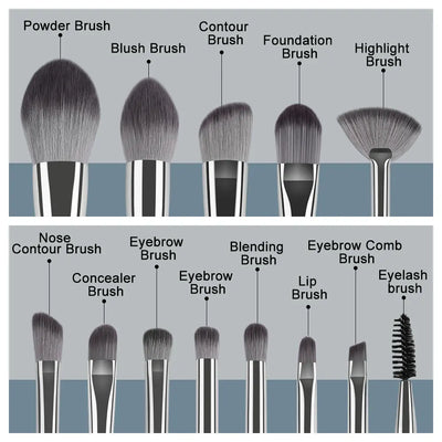 Velluna VelvetBlend Makeup Brush Set full set layout