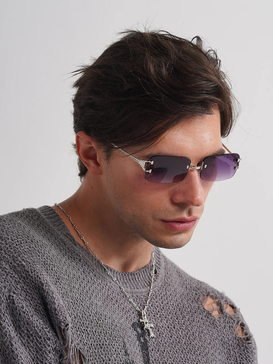 LumiRim™ Edge Rimless Sunglasses - Gradient Grey
