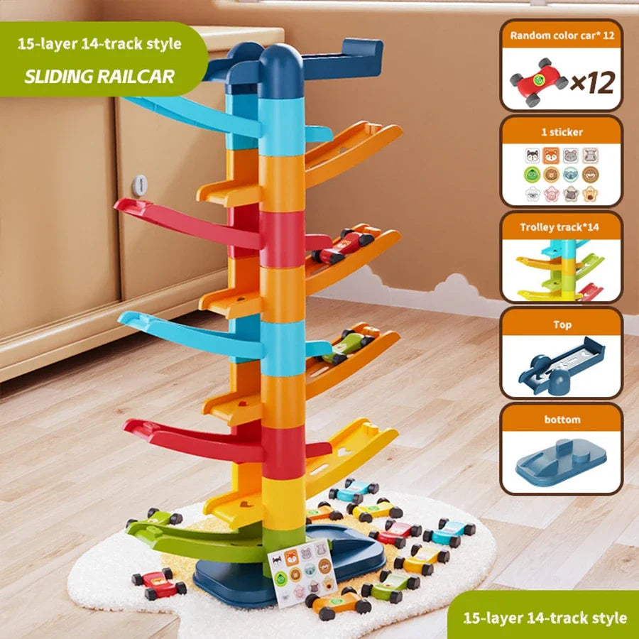 Gliding Track Car Set child playing