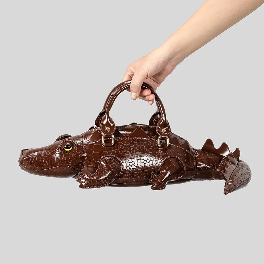 Croc-Embossed Crossbody Bag