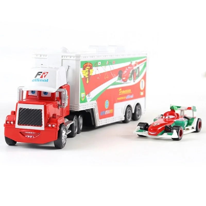 Pixar Cars Truck Birthday Gifts Mobilization Jackson Cool Sister Francisc Container Truck Set Car Model Toy Truck Ornaments
