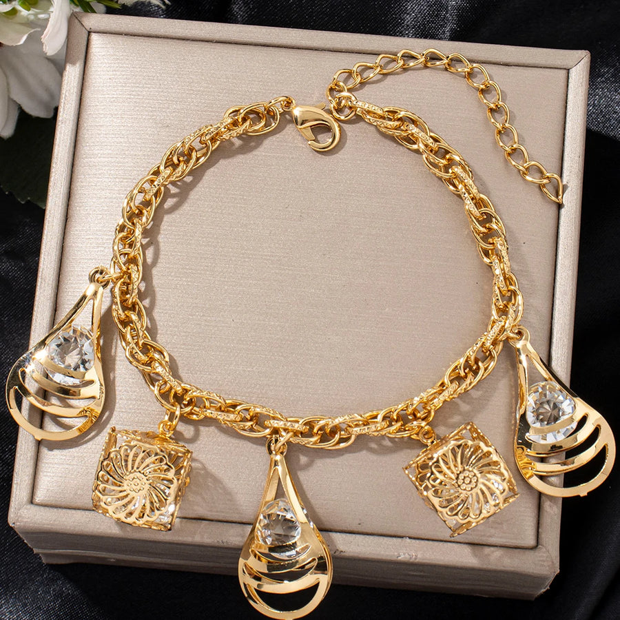 Water Drop Crystal Charm Bracelet