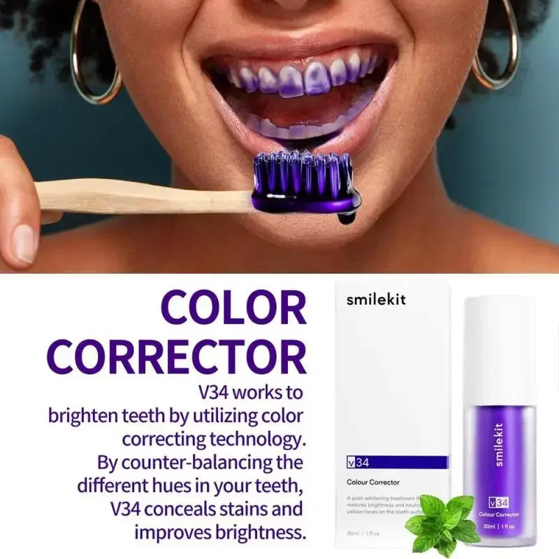 V34 Purple Whitening Toothpaste travel size