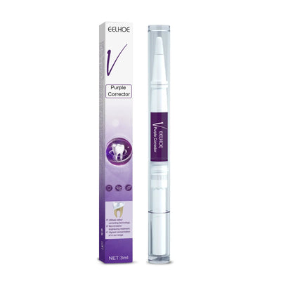 V34 Purple Whitening Toothpaste in use