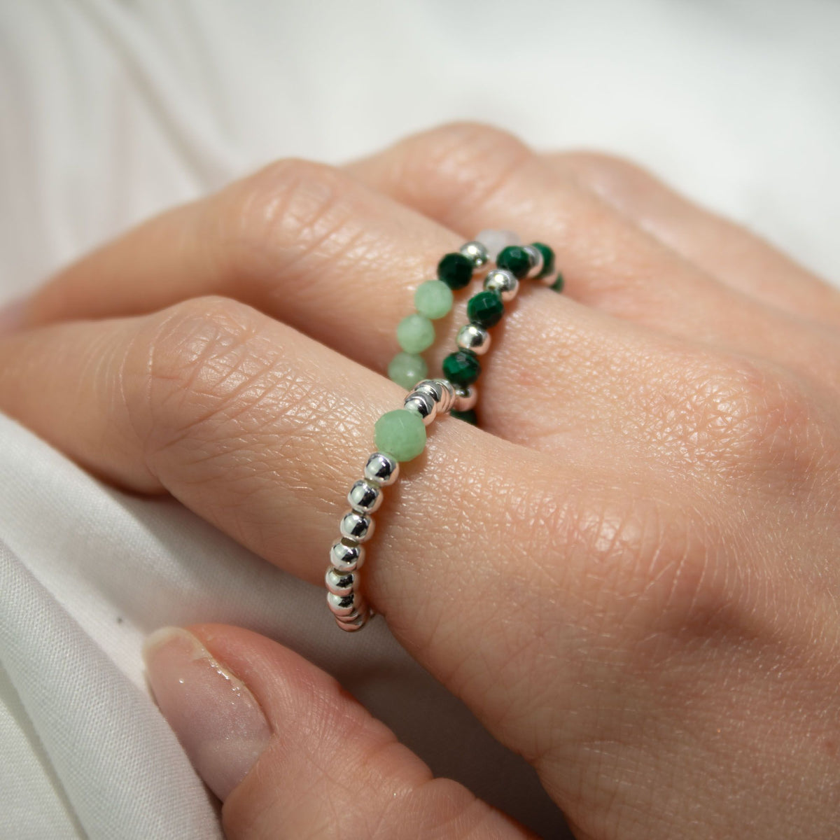 Nymph Spirit Gemstone Ring Set styling shot