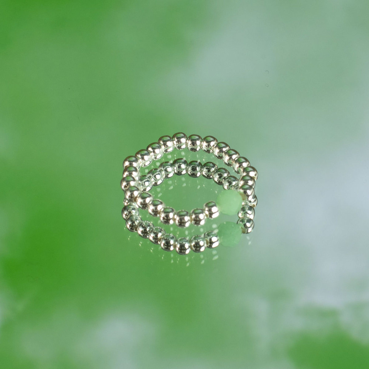 Nymph Spirit Gemstone Ring Set worn on hand