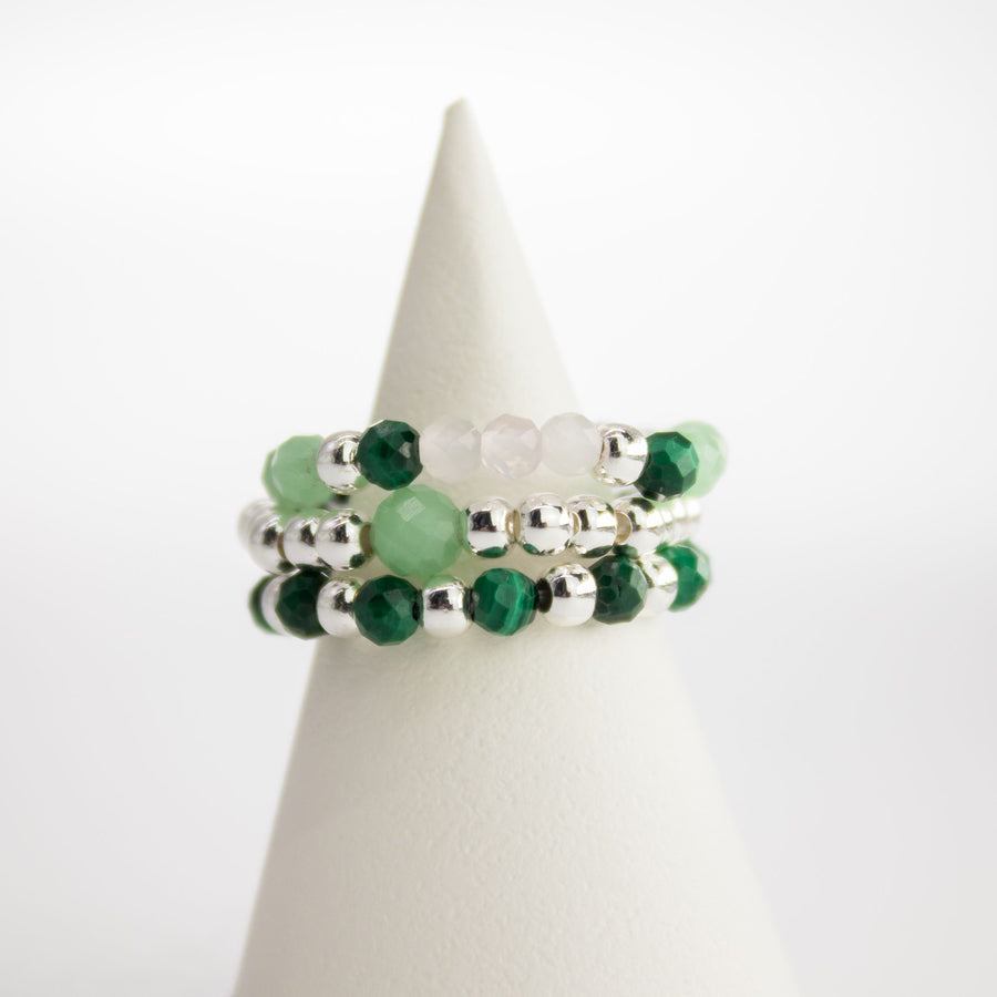 Nymph Spirit Gemstone Ring Set - Morning Dew ring