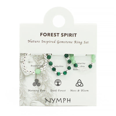 Nymph Spirit Gemstone Ring Set close-up